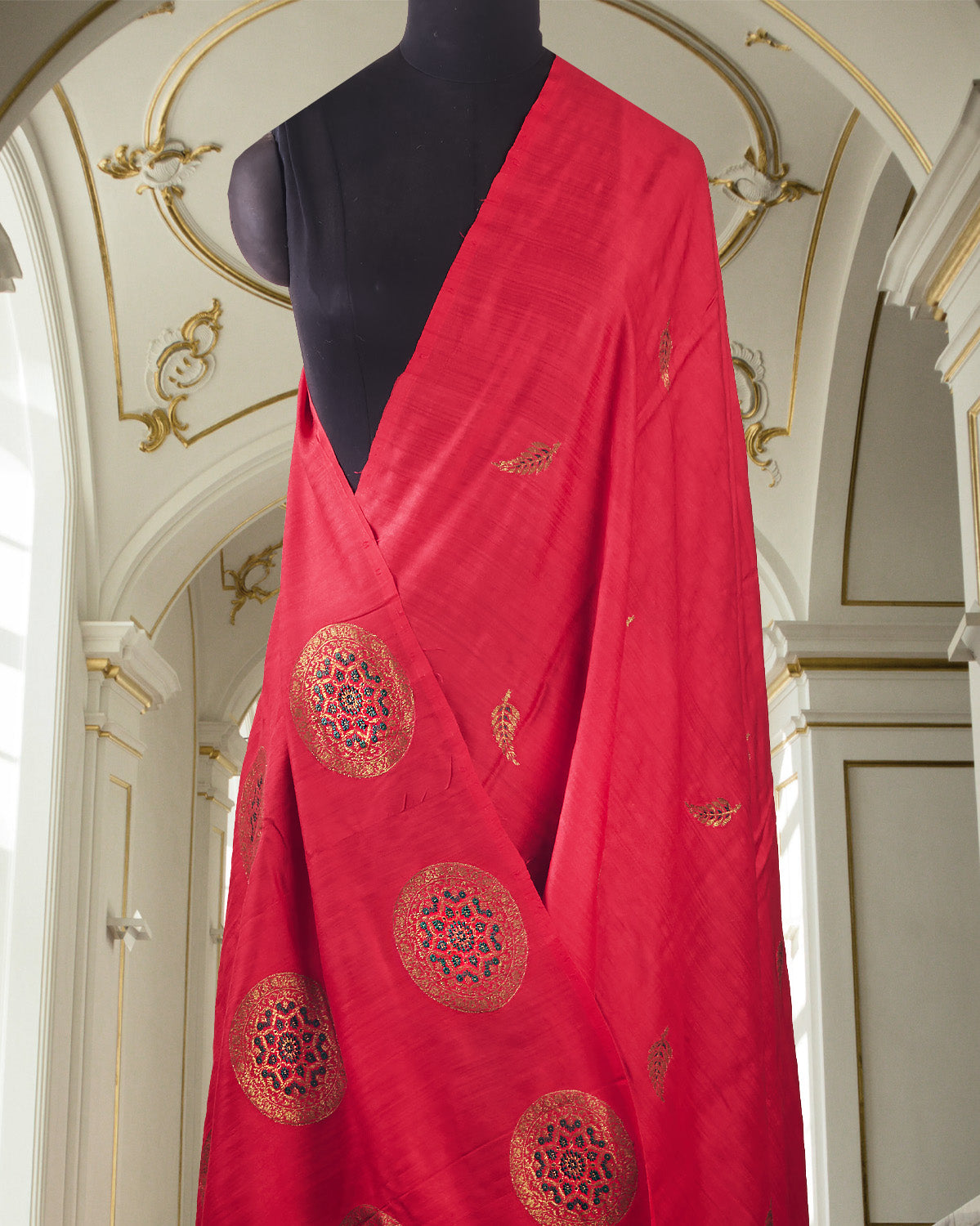 Amaya Garnet Red Matka Georgette Saree