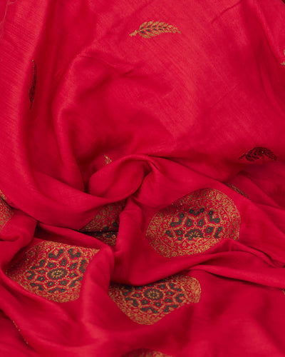 Amaya Garnet Red Matka Georgette Saree