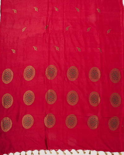Amaya Garnet Red Matka Georgette Saree