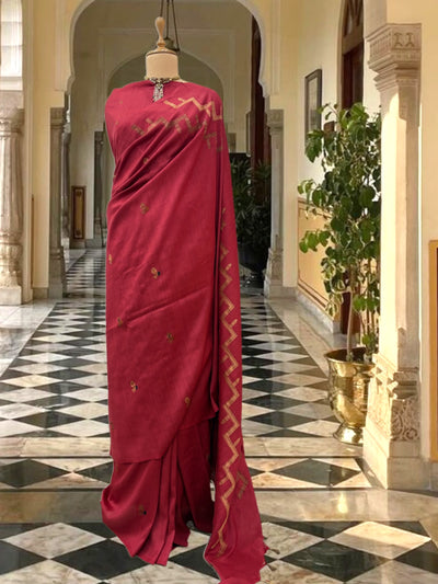 Malawi Red Matka Georgette Saree