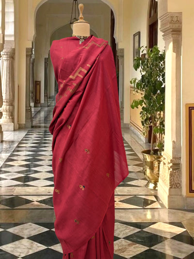 Malawi Red Matka Georgette Saree