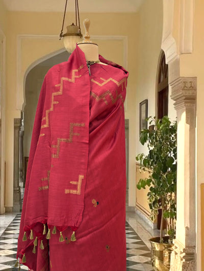 Malawi Red Matka Georgette Saree