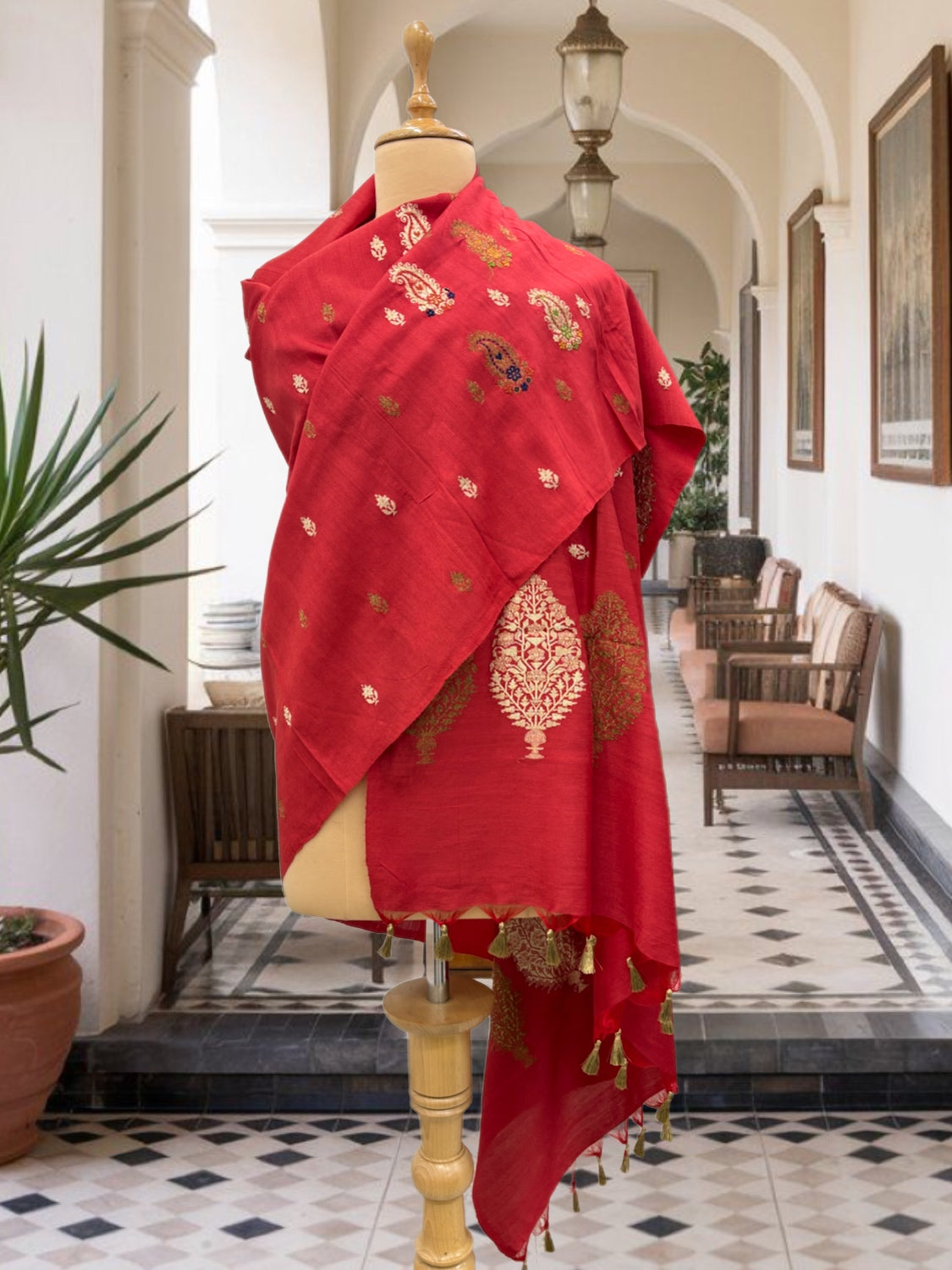 Himani Red Matka Georgette Dupatta