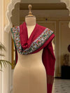 Shalimar Red Kashmiri Jamavar Matka Georgette Dupatta