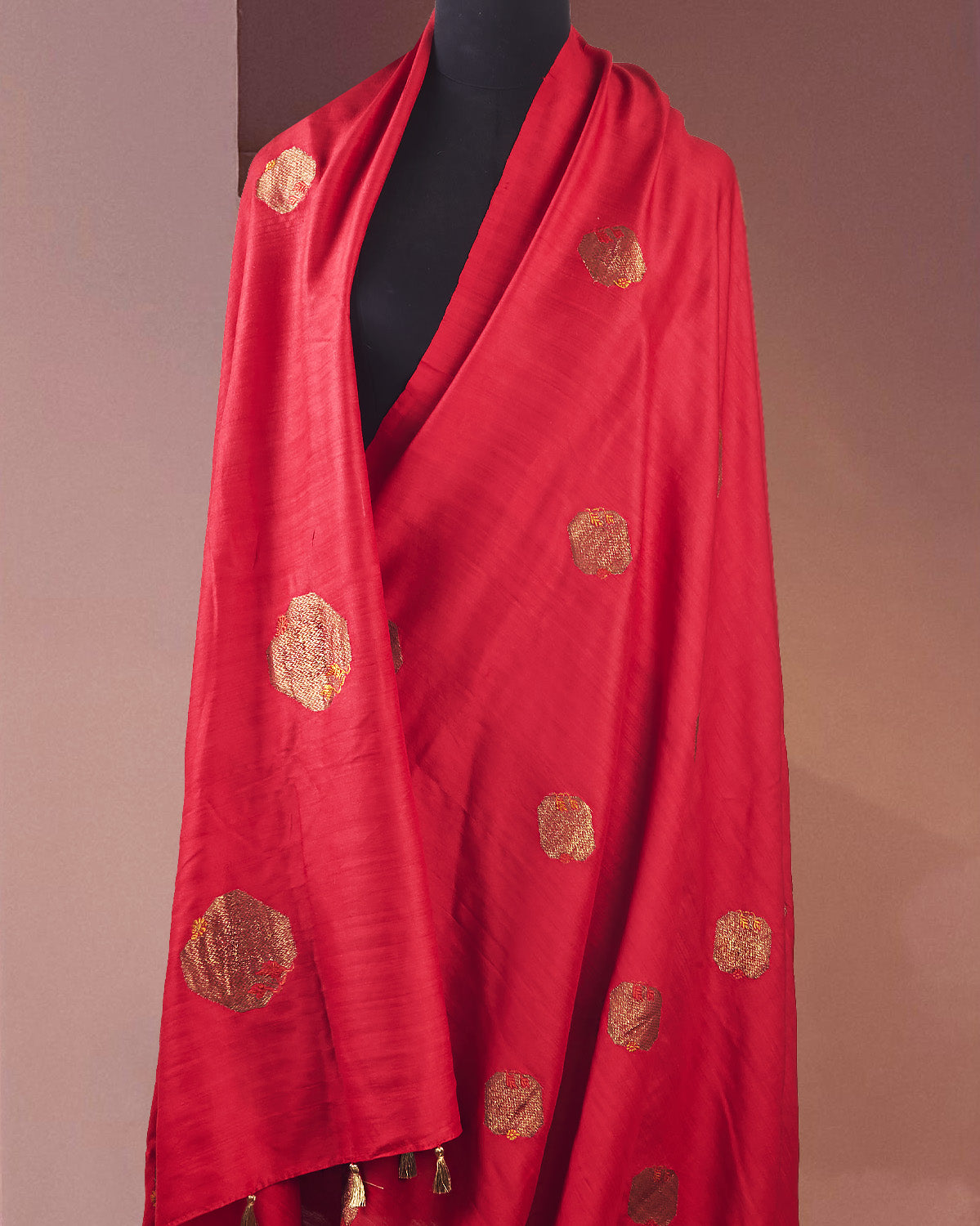 Kalyan Red Boota Matka Georgette Saree