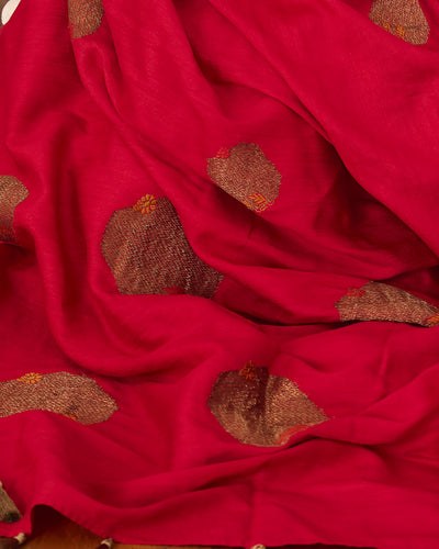 Kalyan Red Boota Matka Georgette Saree
