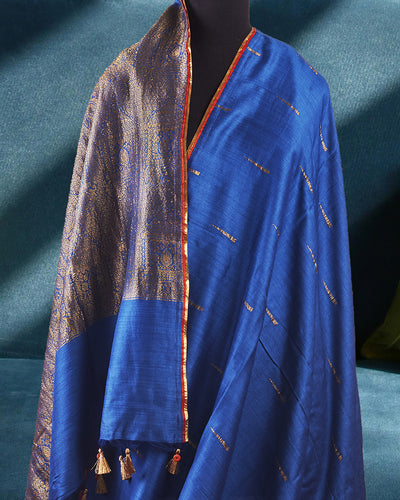 Chariot Blue Matka Georgette Saree
