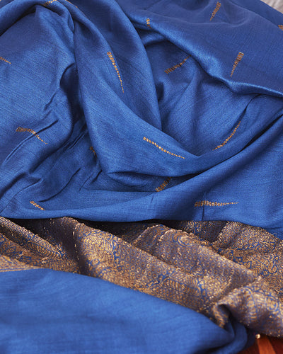 Chariot Blue Matka Georgette Saree