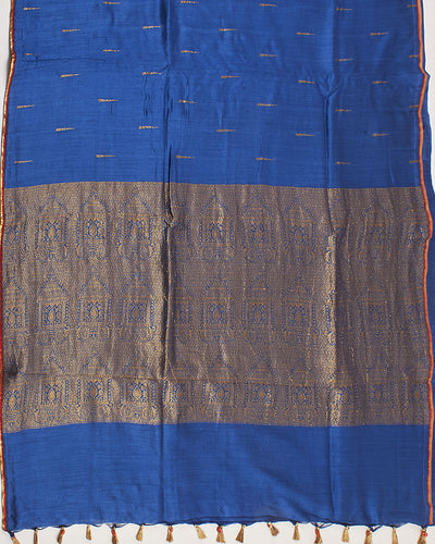 Chariot Blue Matka Georgette Saree