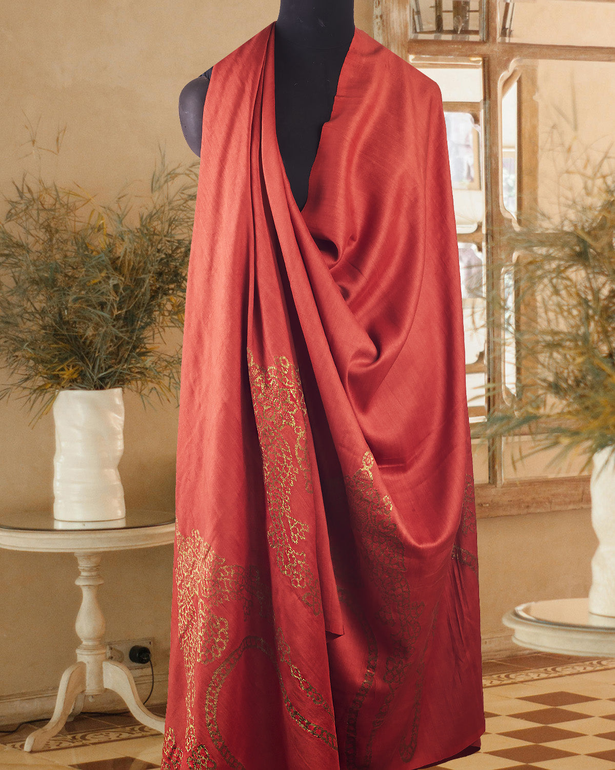 Vanki Rust Matka georgette Saree