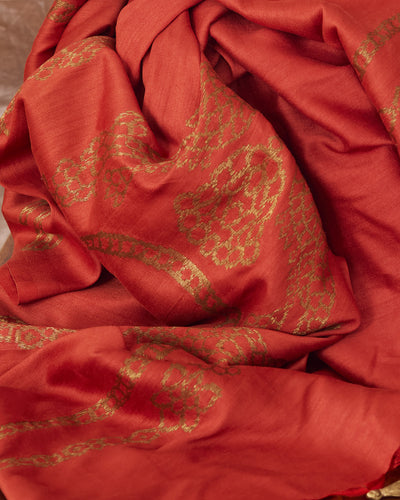 Vanki Rust Matka georgette Saree