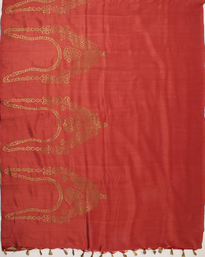 Vanki Rust Matka georgette Saree