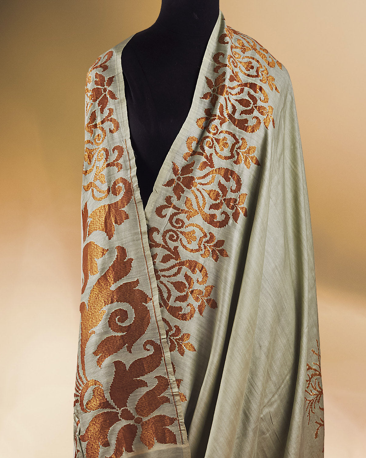 Juniper Sea Green Matka Georgette Border Saree