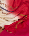 Flamingo Red Shaded Matka Georgette Saree