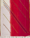 Flamingo Red Shaded Matka Georgette Saree
