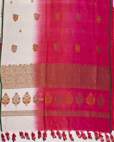 Valley of Roses Pink Shaded Matka Georgette Saree