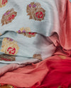 French Riviera Red Shaded Matka Georgette Saree