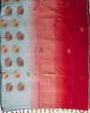 French Riviera Red Shaded Matka Georgette Saree