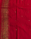 French Riviera Red Shaded Matka Georgette Saree