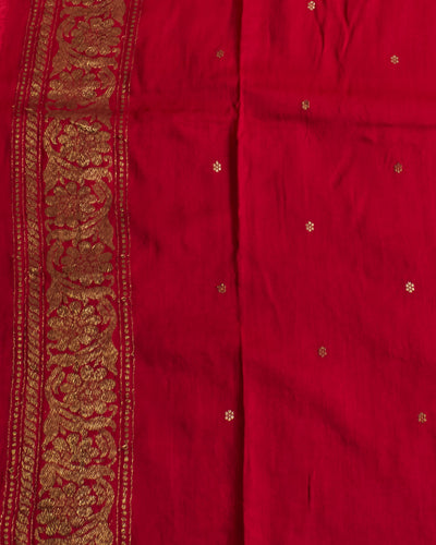French Riviera Red Shaded Matka Georgette Saree