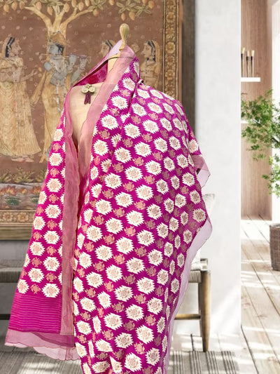 Vishakha Pink Booti Silk Saree