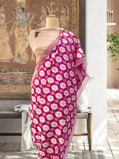 Vishakha Pink Booti Silk Saree