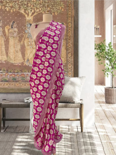 Vishakha Pink Booti Silk Saree