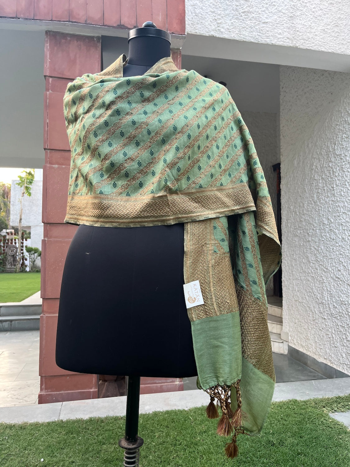 Light Green Matka Georgette Stole Dupatta