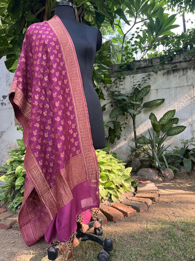 Magenta Matka Georgette Stole Dupatta