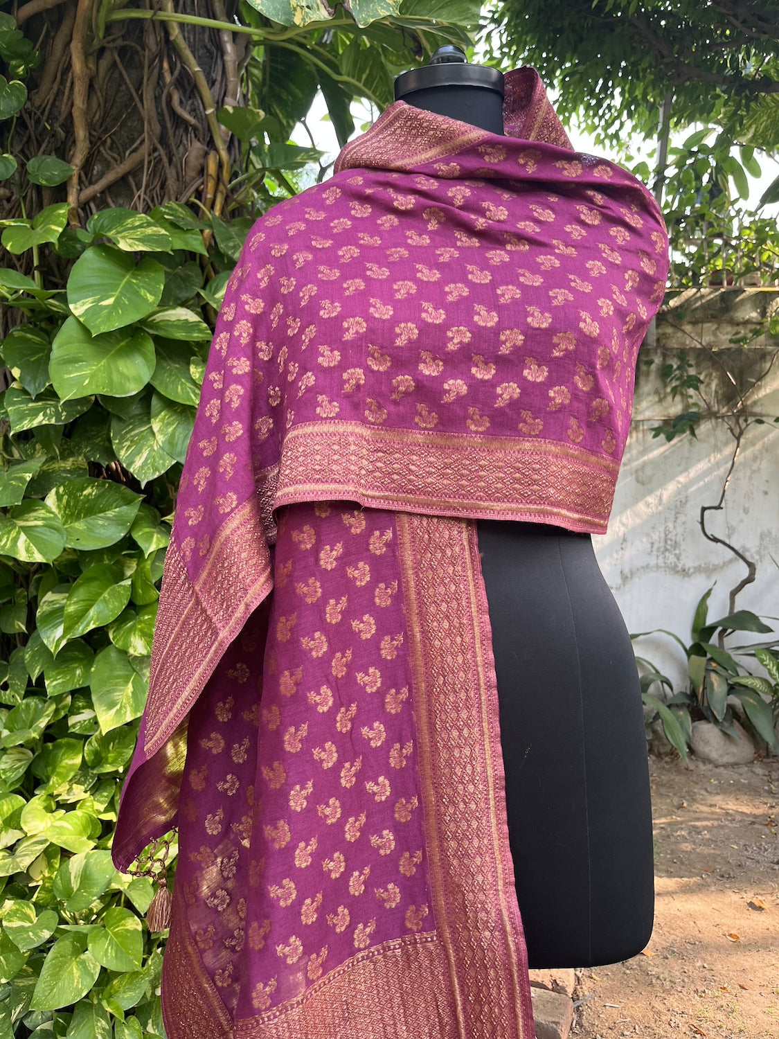 Magenta Matka Georgette Stole Dupatta