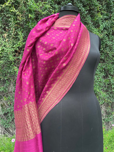 Star Rani Pink Matka Georgette Stole Dupatta