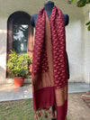 Maroon Matka Georgette Stole Dupatta