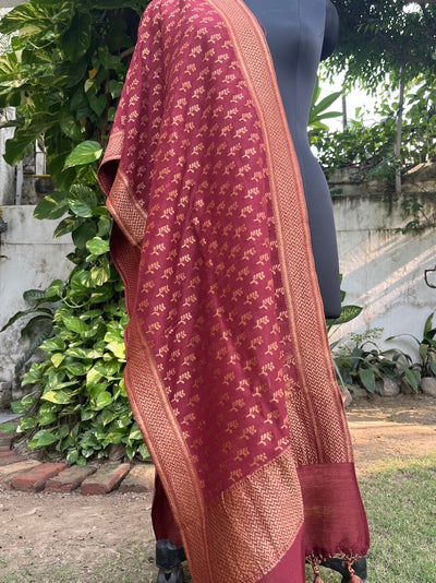 Maroon Matka Georgette Stole Dupatta