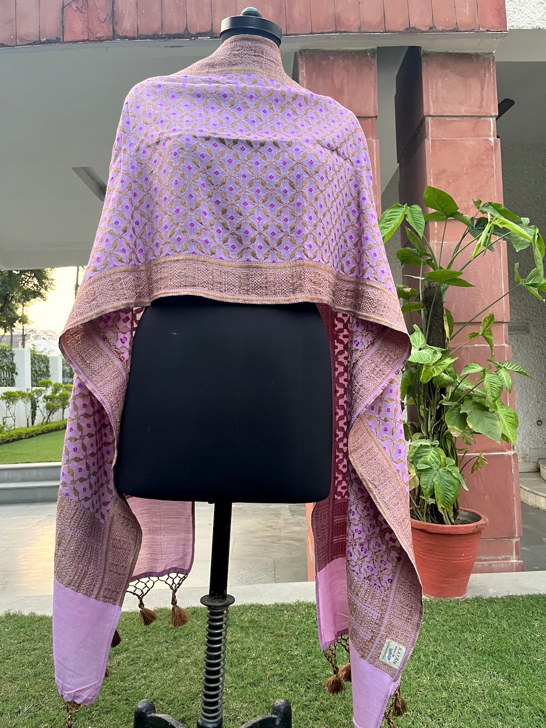 Mauve Matka Georgette Stole Dupatta