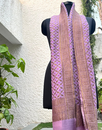 Mauve Matka Georgette Stole Dupatta