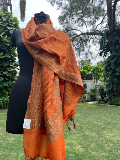 Orange Matka Georgette Stole Dupatta
