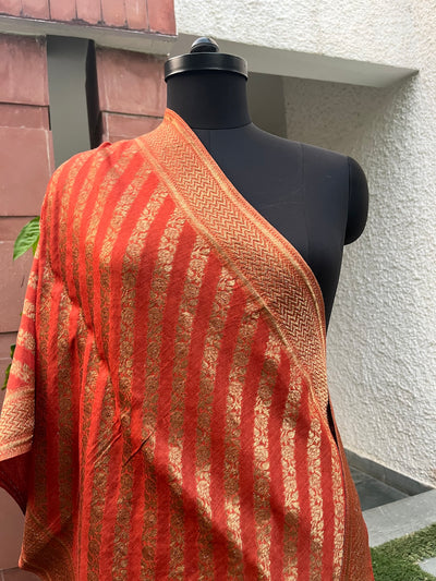 Earthy Rust Matka Georgette Stole Dupatta