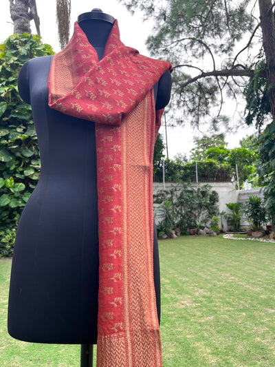 Rust Matka Georgette Stole Dupatta