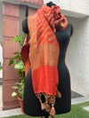 Earthy Rust Matka Georgette Stole Dupatta