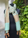 Sea Green Matka Georgette Stole Dupatta