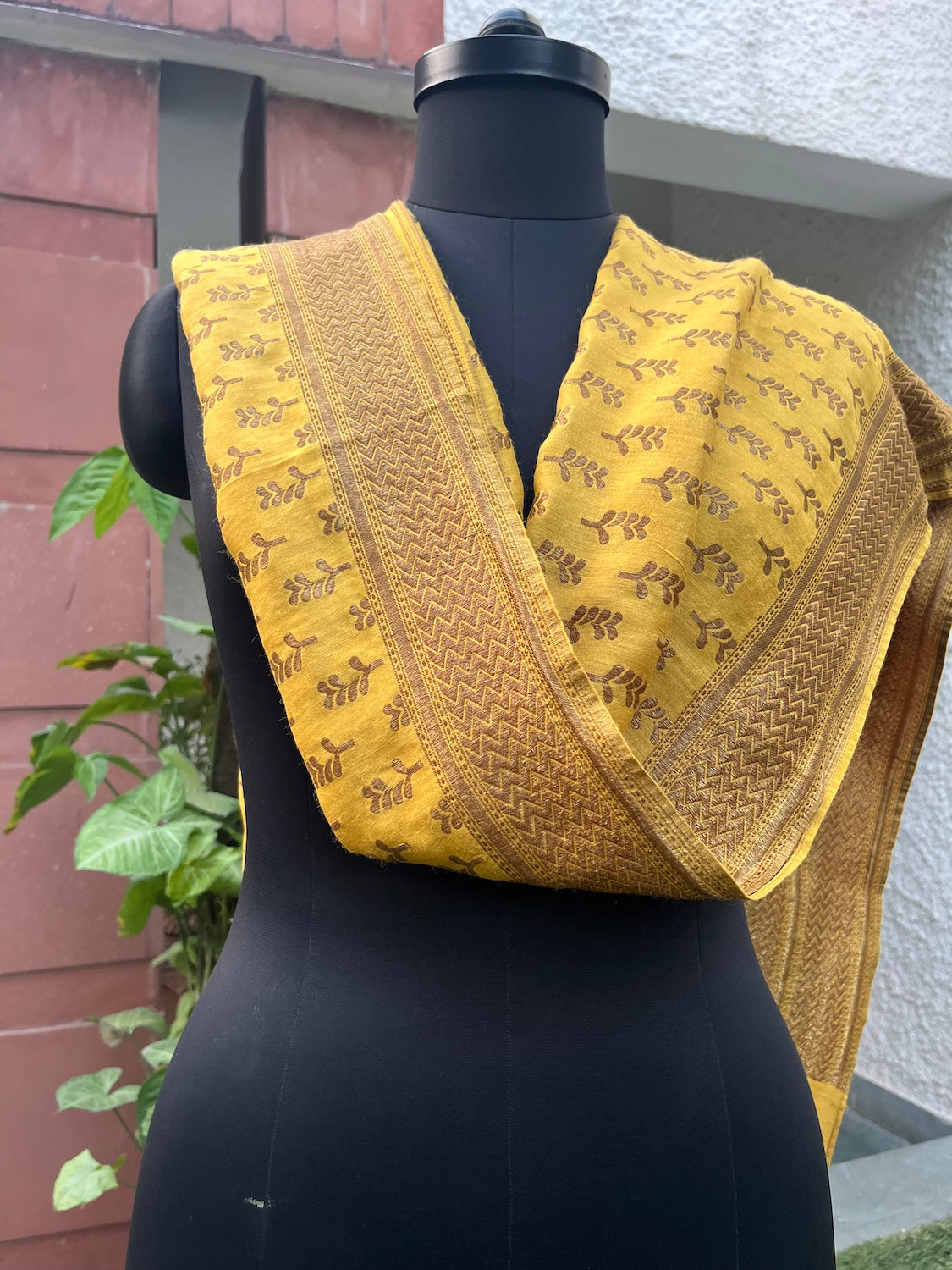 Yellow Matka Georgette Stole Dupatta