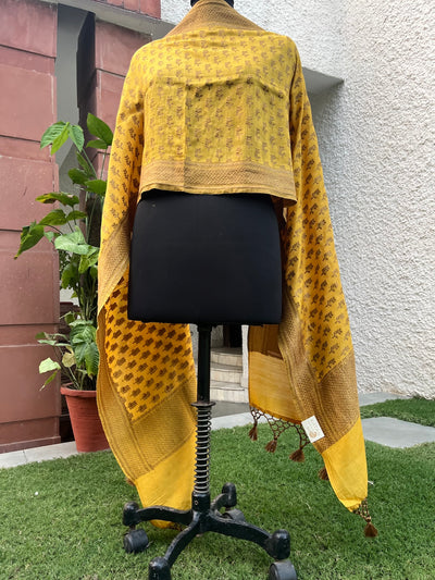 Yellow Matka Georgette Stole Dupatta