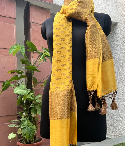 Yellow Matka Georgette Stole Dupatta