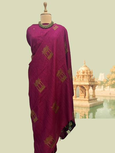 Baradari Garnet Matka Georgette Saree