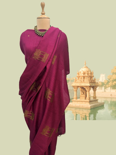 Baradari Garnet Matka Georgette Saree