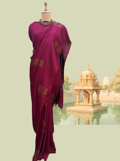 Baradari Garnet Matka Georgette Saree