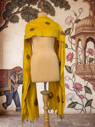 Mewar Yellow Matka Georgette Dupatta
