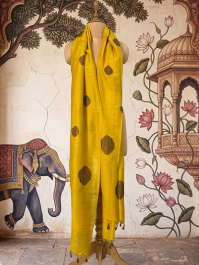 Mewar Yellow Matka Georgette Dupatta