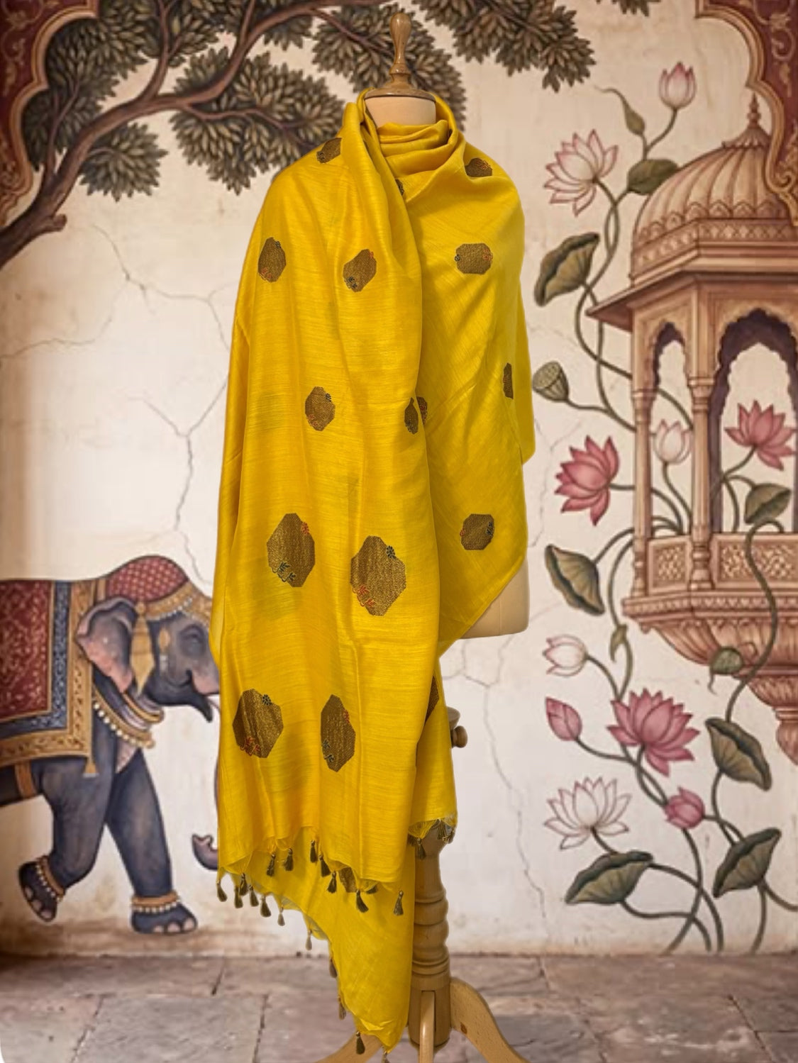 Mewar Yellow Matka Georgette Dupatta
