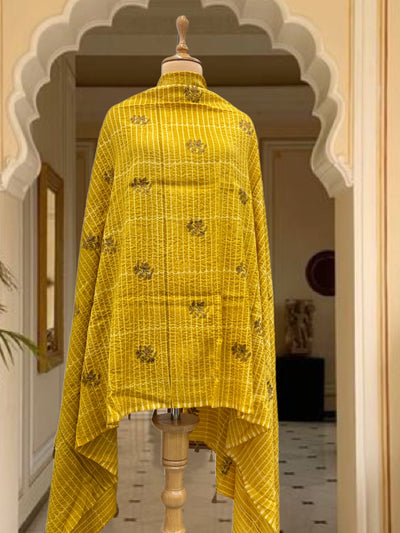 Yellow Shibori Matka Georgette Dupatta